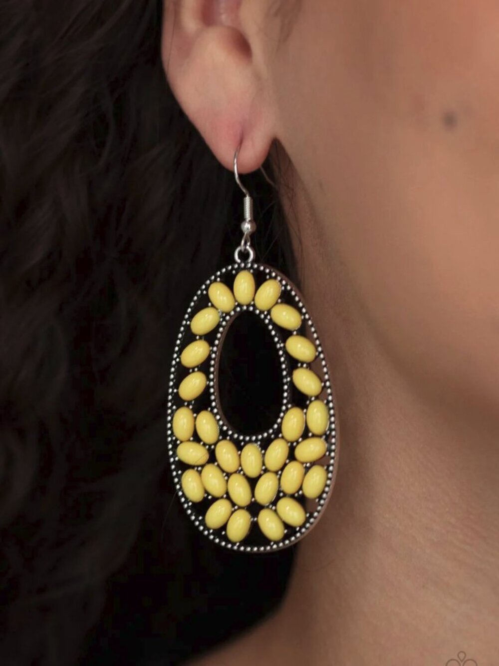 Paparazzi Jewelry Accessories - Beaded Shores - Yellow Earrings - Vintage